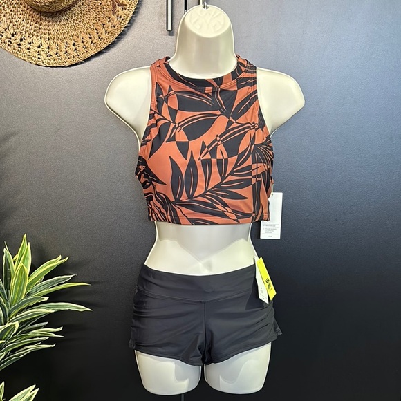 All In Motion UPF 50+ two piece swim,racerback top,boy shorts,removable pads - Picture 1 of 15